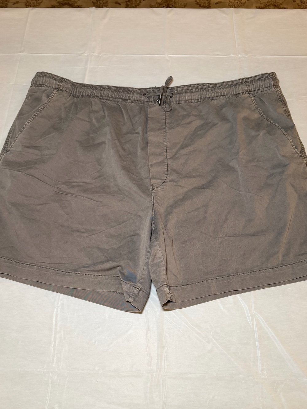 American Eagle Outfitters Men's Gray Flat-Front Drawstring Shorts